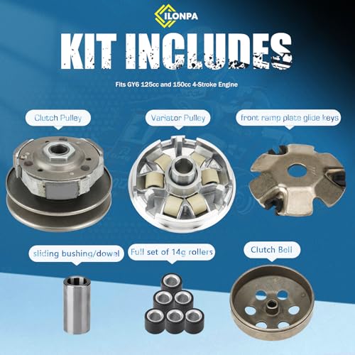 Fit For GY6 150cc Clutch and Variator Assembly Set with 842 belt for GY6 125cc And 150cc 4-Stroke Engine Scooter ATV Taotao Roketa Sunl