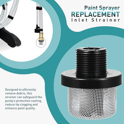 15 Pcs Airless Paint Sprayer Tips Set Includes 6 Reversible Spray Nozzle Tips with Spacer, 6 Airless Sprayer Filter, 1 Replacement Inlet Strainer and 2 Nozzle Guards
