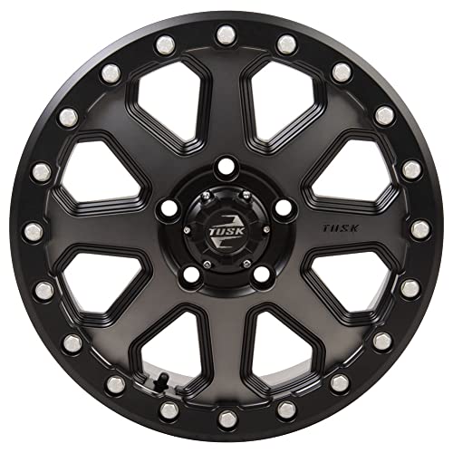 TUSK 5/114.3 (5/4.5) Uinta Beadlock Wheel 15x7 6.0 + 1.0 Compatible with Polaris RZR Pro R/Turbo R/Pro S/XP S/Xpedition - color: GunMetal/Black