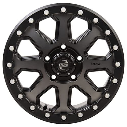 TUSK 5/114.3 (5/4.5) Uinta Beadlock Wheel 15x7 6.0 + 1.0 Compatible with Polaris RZR Pro R/Turbo R/Pro S/XP S/Xpedition - color: GunMetal/Black