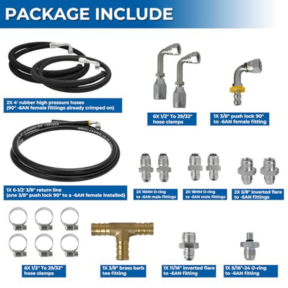 Motoparty Steering Hose Hookup Kit for Hydroboost Power Brake Booster