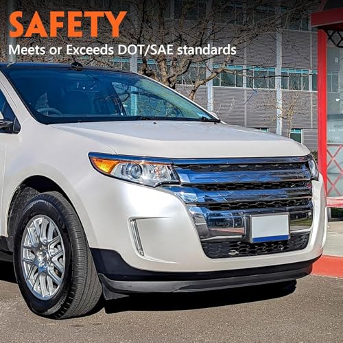 FIONE Headlight Assembly Compatible with Ford Edge 2011 2012 2013 2014 Pair Halogen Replacement Projector Headlamp SE SEL Limited Left Driver & Right Passenger Side - color: Pair/Driver&Passenger