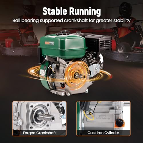 maXpeedingrods 7HP 212cc Gas Engine, 4 Stroke OHV Horizontal Shaft - style: 212cc+Recoil Start