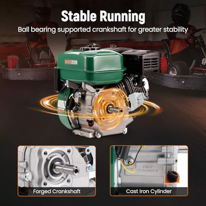maXpeedingrods 7HP 212cc Gas Engine, 4 Stroke OHV Horizontal Shaft - style: 212cc+Recoil Start