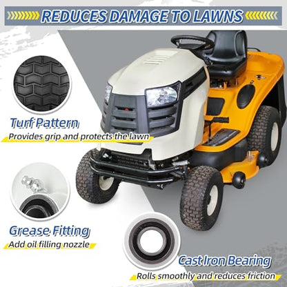 GICOOL 16x6.50-8 Flat Free Tire and Wheel Assembly for Riding Lawn Mower - color: Turf-Pattern Tread, size: 16x6.50-8 Flat-Free Tire