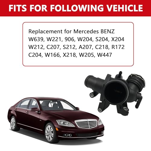 Engine Coolant Thermostat Housing For Mercedes-Benz W204, C204, S204, C218, X218, W212, A207, C207, S212, W166, X204, W447, W221, W222, R172, B906,B907, W639 Replaces A6512000615