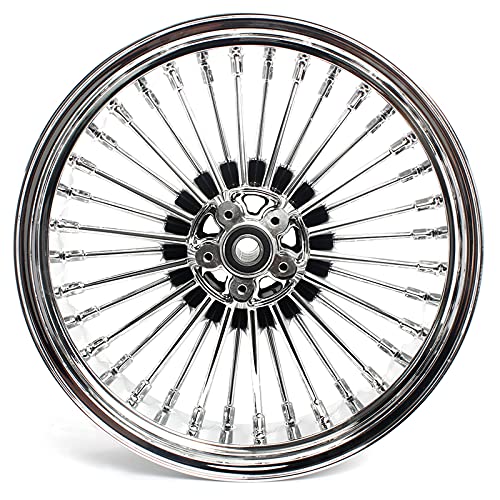 TOFR 18x3.5 18x5.5 Chrome Fat Spoke Wheels For Harley Softail Chopper 06-17 - color: Chrome, size: Front：18x3.5 Rear：18x5.5
