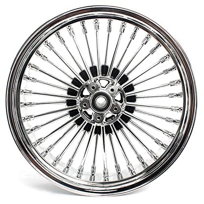 TOFR 18x3.5 18x5.5 Chrome Fat Spoke Wheels For Harley Softail Chopper 06-17 - color: Chrome, size: Front：18x3.5 Rear：18x5.5