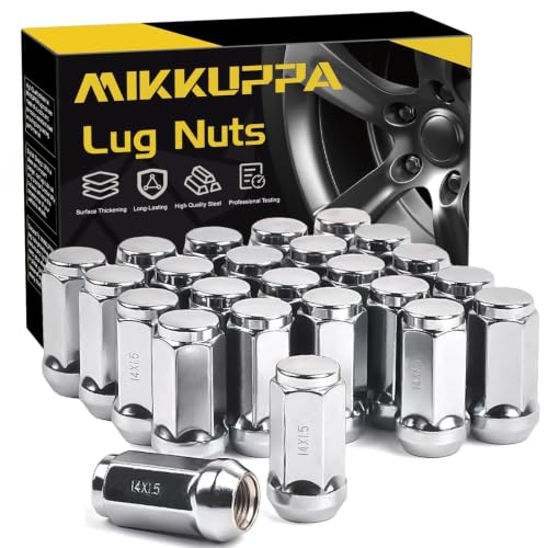 MIKKUPPA M14x1.5 Lug Nuts 24pcs Replacement for Chevy GMC Aftermarket Wheel - color: Silver, size: M14x1.5 (24PCS)