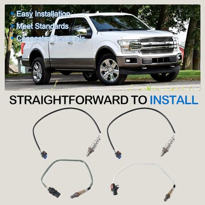 4Pcs O2 Sensor Compatible with 2018-2020 Ford F-150 2.7L V6