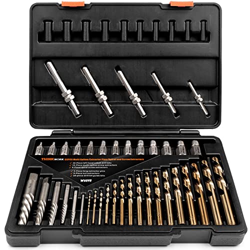 55-Piece Easy Out Screw Extractor Set with Broken Bolt Extractor Kit
