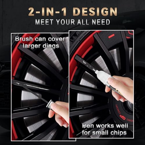 Gloss Black Rim Touch Up Paint, Efficient Car Alloy Wheel Scratch Repair Kit, Quick and Easy Remover Curb Rash, Universal and Color Accurate, Long lasting, Resists Water, Uv Rays - color: Universal Gloss Black