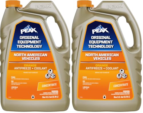 PEAK OET Extended Life Orange Concentrate Antifreeze/Coolant for North American Vehicles, 1 Gal. (Pack of 2) - size: Concentrate (Pack of 2)