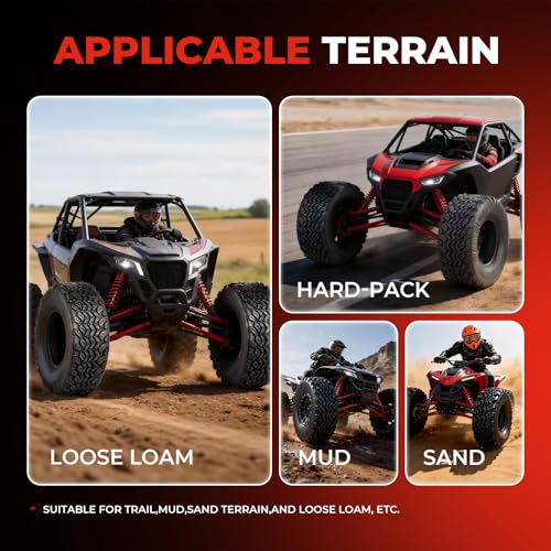 Set of 2 22x9.5-10 ATV UTV Tires, 22x9.5x10 All-Terrain Tires, 6PR