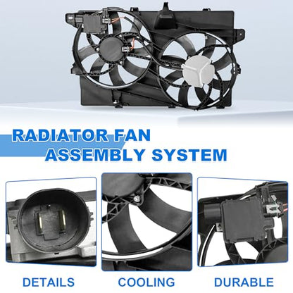 Radiator Cooling Fan Assembly Compatible with 2007-2014 Ford Edge Lincoln Mkx 7T4Z8C607B