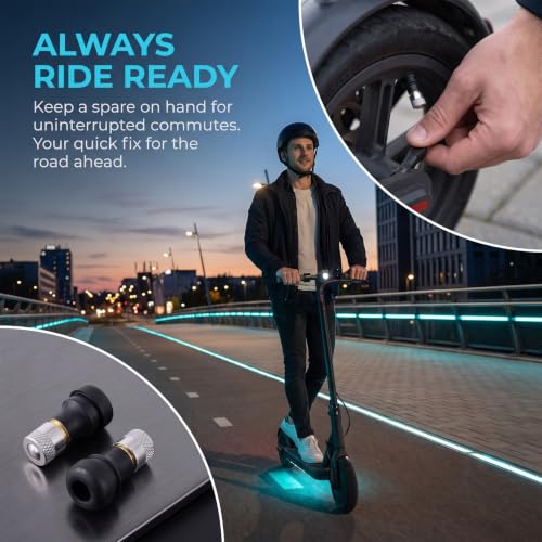 Tubeless Tire Valve Stems for Electric Scooter - color: Black, 2 Pcs