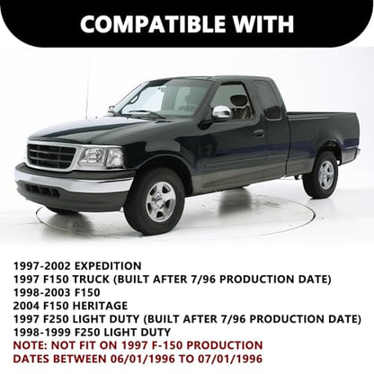 Aosky Halogen Headlights Assembly for 1997-03 Ford F150 Expedition - color: Chrome / Clear, style: w/ Bulbs