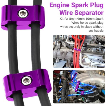 CVILL 12-Piece Spark Plug Wire Separator and Holder Set (Violet) - color: Violet