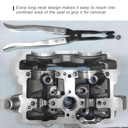 Car Valve Seal Pliers, 27cm/10.5in Valve Stem Seals Removal Tool with Ergonomic Grip, Narrow Access Oil Seal Pliers for Motorcycle ATV Small Engine Vehicle, Car Accessories