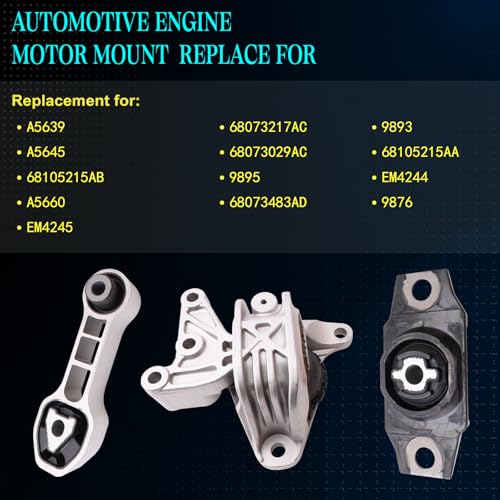 Motor Mount Kit for 2012-2018 Fiat 500 1.4L L4 - size: 2012-2018 500 1.4L
