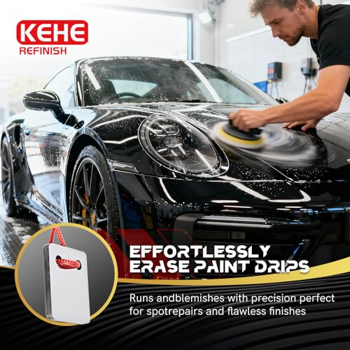 Automobile Spray Paint Point Repair Scraper,Carbide Tungsten Repair Scraper Tool Paint File for Edge Banding, Denibbing, and Spot Repair - color: Double-hole+handle+rasp+box+sandpaper