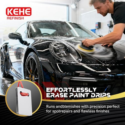 Automobile Spray Paint Point Repair Scraper,Carbide Tungsten Repair Scraper Tool Paint File for Edge Banding, Denibbing, and Spot Repair - color: Double-hole+handle+rasp+box+sandpaper