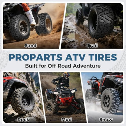 PROPARTS 24x8-12 ATV/UTV Tires, 6-Ply 24x8x12 24-8-12 All Terrain Off-Road Golf Cart Tire for Mud, Sand and Trail, Max Load 340 lbs, Tubeless, Set of 2 - size: 24x8-12