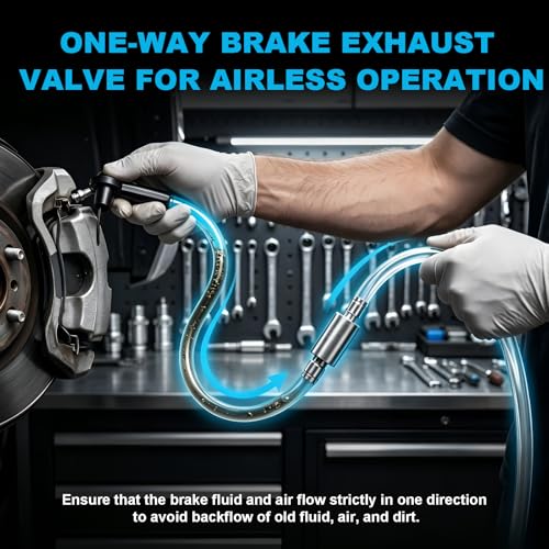 Brake Bleeder Hose Kit, One Way Check Valve Tube Bleeding Tool Kit with Clamps, Brake Fluid Hose Hydraulic Bleeding Tool for Car Motorcycle Clutch, Car Accessories