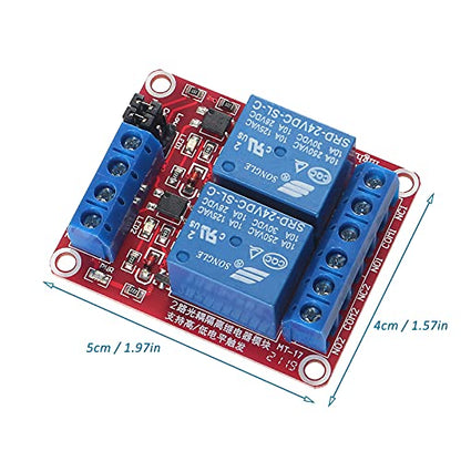 4pcs Relay Module 24V Relay Board 2 Channel with Optocoupler Support High or Low Level Trigger - size: 2 Channel - 24V