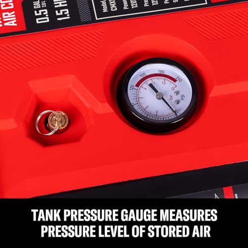 CRAFTSMAN Wall Mount Air Compressor With 8 PCS Accessory Kit, Tire Inflator Portable & Quiet Air Compressor with Retractable 30ft Air Hose, Mini Tank 125 PSI MAX Pressure & 1.5 HP for Garage and Home