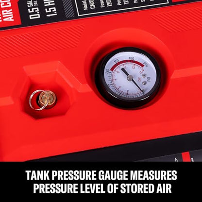 CRAFTSMAN Wall Mount Air Compressor With 8 PCS Accessory Kit, Tire Inflator Portable & Quiet Air Compressor with Retractable 30ft Air Hose, Mini Tank 125 PSI MAX Pressure & 1.5 HP for Garage and Home