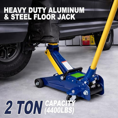 PONO Low Profile Floor Jack 2 Ton, 5.1"-13" Lift Heavy Duty Car Jack
