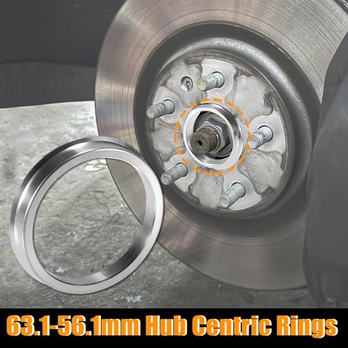X AUTOHAUX 4pcs OD 63.1mm to ID 56.1mm Aluminum Alloy Hub Centric Rings - size: 63.1mm ID to 56.1mm OD