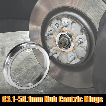 X AUTOHAUX 4pcs OD 63.1mm to ID 56.1mm Aluminum Alloy Hub Centric Rings - size: 63.1mm ID to 56.1mm OD