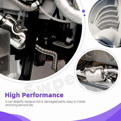 Swpeet 3Pcs 1" x 79" - 25mm x 200cm Stainless Steel Diesel Heater Exhaust Pipe with 18mm-29mm Hose Clamps Kit, Fuel Tank Air Heater Diesel Gas Vent Hose Exhaust Tubing for Car Vehicle - size: 200cm Without Exhaust Muffler