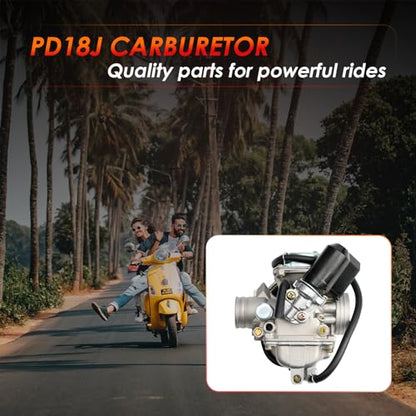 PD24J Carburetor, Fit For 125cc 150cc ATV Moped Scooter Engine 4Stroke GY6 - size: Carburetor Only