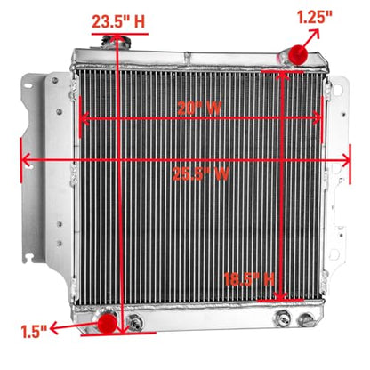3 Row Radiator For Jeep Wrangler TJ YJ 2.4 2.5 4.0 4.2L 1987-2006 - size: 3 Row Radiator
