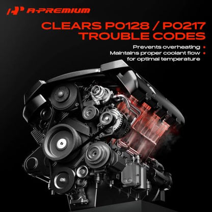 A-Premium Upgraded Aluminum Engine Coolant Thermostat Housing Assembly