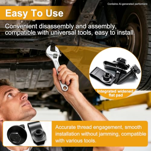 weideer 20PCS M8-1.25 Universal Fender Liner Screw U Nut Kit,Engine Splash Shield Hex Head Screw U Clips,Automotive Body Screws Clips(25sets) K-G132-M8-20PCS - color: BK-M8 U Clips+Screws