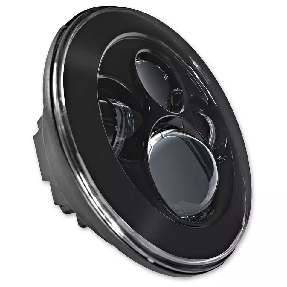 Eagle Lights 8700BPK 7 Inch LED Headlight with 4.5" LED Passing/Spot Lamp/Passing Light Kit Compatible With Harley Davidson® And Indian® Motorcycles - Generation I/Black Kit - size: No Installation Accessories