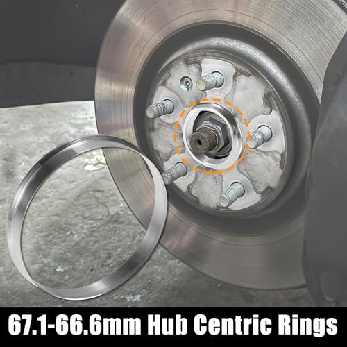 X AUTOHAUX 4pcs OD 67.1mm to ID 66.6mm Aluminum Hub Centric Rings - size: 67.1mm ID to 66.6mm OD
