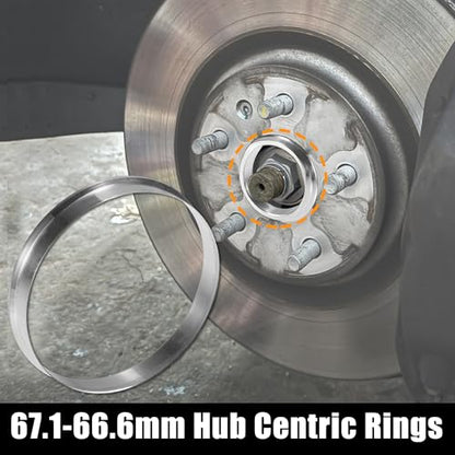 X AUTOHAUX 4pcs OD 67.1mm to ID 66.6mm Aluminum Hub Centric Rings - size: 67.1mm ID to 66.6mm OD