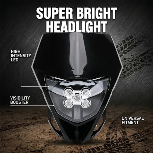 AnXin Dirt Bike Headlight for CRF250R CRF250F CRF450R CRF250L CRF450L XR650 - color: black