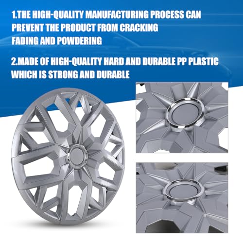 Winjet 17 Inch Set of 4 Premium Universal Hubcaps,Auto Tire Replacement Exterior Cap Snap On Car Truck SUV,PP Material Wheel Cover Replacement R17 Hub Caps(17 Inch,Set of 4,Lacquer) - color: Lacquer(5181-B-17), size: 17 inch