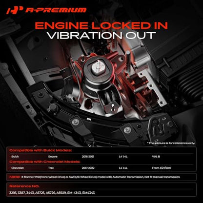 A-Premium Engine Motor and Transmission Mount Kit, with Torque Strut Mount