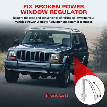 BDFHYK 741-768 Power Window Regulator with Motor Front Left Driver Side for Jeep Cherokee 1997 1998 1999 2000 2001 97 98 99 00 01| 55154959AI - size: Front Left, style: 1997-2001 Jeep Cherokee XJ