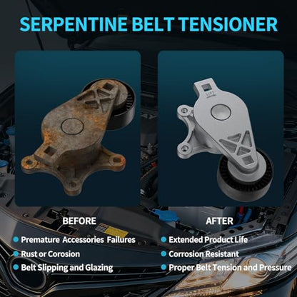 Belt Tensioner Assembly with Pulley Fits Ford Exporer 2011-2018,Edge