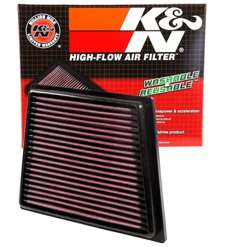 K&N High-Flow Original Lifetime Engine Air Filter: Washable, 33-2955