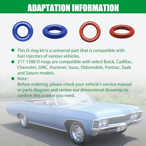 JA&MIU Fuel Injector O-Ring Set, O-Ring Injector Rebuild Kit 2171588 for GM