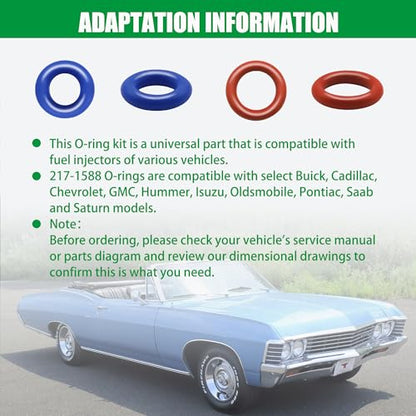JA&MIU Fuel Injector O-Ring Set, O-Ring Injector Rebuild Kit 2171588 for GM